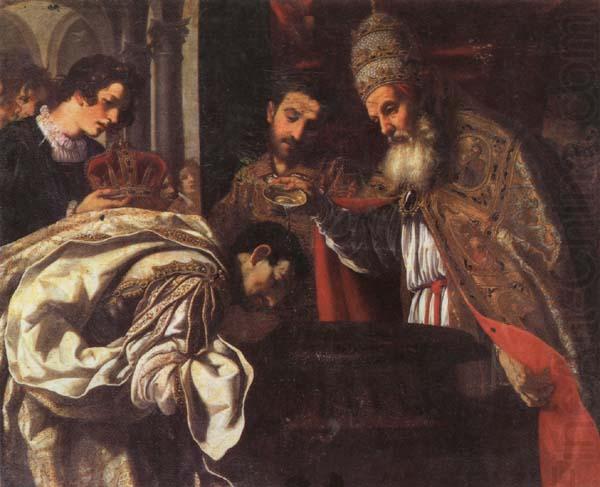 Jacopo Vignali St.Silvester,Pope,Baptizes the Emperor Constantine china oil painting image